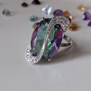 Genuine 8.65 Carat Mystic & White Topaz Sterling